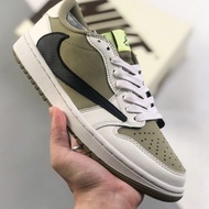 Ready stock Travis Scott x Jordan AirJordan 1 AJ1 Low Golf Barb 6.0 EVA retro basketball shoes for m