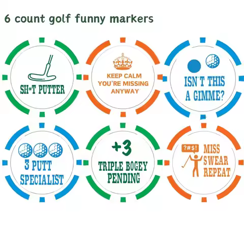 6 Count Golf Ball Markers Contains Iron | Choose Your Golf Gift Set | Golf Marker Mens Gifts | Funny