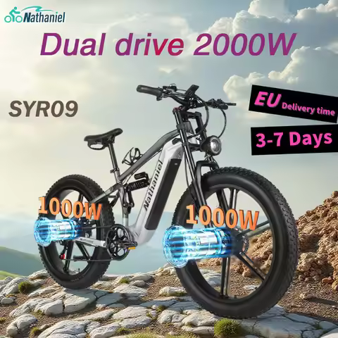 Nathaniel 2000W E-Bike SYR09 Dual Drive 26x4.0 Fat Tire 48V20AH Battery E-Mountain Bike Outdoor Spor