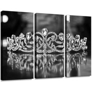 Tiara on Black Background Royal Crowns and Pictures Print On Canvas Wall Artwork Modern Photography 