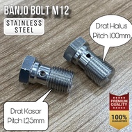 Banjo stainless steelBolt banjo bolt M12 thread diameter 12mm anti-rust coarse thread 1.25mm and fin