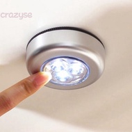 Light Push Tap Hallway Bedroom Car Wall Lamp Wireless Self-stick Silver Tent Closet 3LED Under Cabin