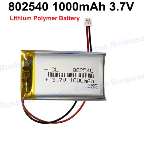 1000Mah PL802540 3.7V Lipo Lithium Polymer Battery With JST 1.25mm 2P Plug for Heltec T114 V2 LoRa 3
