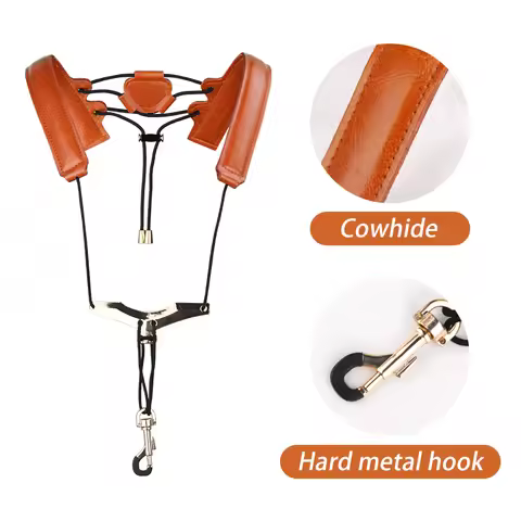 Universal Labor-Saving Double Shoulder Strap for E-Flat Alto Saxophone, B-Flat Tenor Saxophone, and