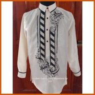 ▮ ✬ ۩ modern barong Tagalog for men w/ black embroidery