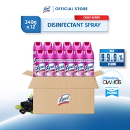Lysol Antibacterial Disinfectant Spray Cleaner Crisp Berry 340 G Set of 12