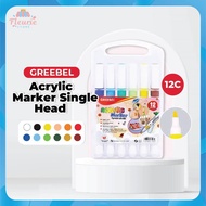 GREEBEL Acrylic Marker Single Head 12C - Durable 1-End Acrylic Marker