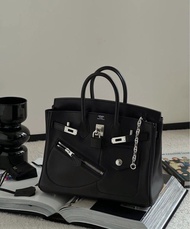 Hermes Birkin 25 Rock Noir Phw 黑銀