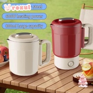 ROXUL Mini Kettle, Portable Foldable Electric Kettle, Upgraded  800ml Detachable 304 Stainless Steel