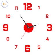 EZ Creative Frameless DIY Wall Clock Wall Decal Silent Home Living Room Office Decoration
