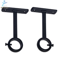 Ceiling Mounted Curtain Rod Brackets, Heavy Duty Ceiling Bracket for 1 Inch Curtain Rod Holder(Set of 2, Black)