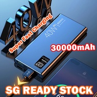 【SG READY STOCK】30000mAh Powerbank Super Fast Charging Large Capacity 40W Power bank Qc3.0 Mobile Power Charger 快充充电宝