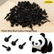 RETROVA 100pcs/bag Safety Triangle Noses for Teddy Dog Mini Black 4.5X5.5MM