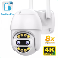CareCam กล้องวงจรปิดเลนส์คู่4K กล้อง PTZ 8X กลางแจ้งOp103 CCTV รักษาความปลอดภัยซูมได้4MP ตรวจจับมนุษ