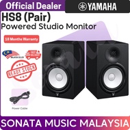 Yamaha HS8 120W amplifier (PAIR) 2 way Studio Monitor Power Speaker ( 8 " cone ) Black Color ( HS-8 