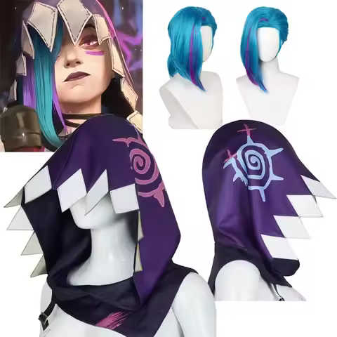 LOL Arcane S2 Jinx Powder Cosplay Hooded Cape Costumes Hat Women Jinx League Of Legends Anime Game H