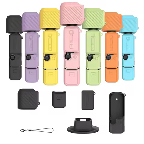 Silicone Protective Case Set for DJI Pocket 4 Scratch-resistant Shock-resistant Protective Case for 