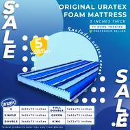 ORIGINAL Uratex Foam 3 inches Thick with cover CLICK VARIANT uratex foam  3x30x75   /  3x36x75  /  3x48x75  /  3x54x75  /   3x60x75  click variant, sizing guide in picture