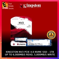 KINGSTON NV3 M.2 2280 NVME PCIE GEN 4.0x(SNV3S/500G, SNV3S/1000G, SNV3S/2000G) - Up to 6,000MB/s rea