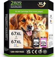 BEE FILTER Premium Printer Ink 67XL Compatible with HP 67 67XL Ink Cartridges, Black and Tri-Color R