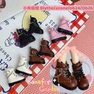 Blythe doll's Shoes Trendy Leather Chain Boots Long Leather Shoes Ob24/26/Azone