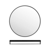 [Instant Goods]Toilet Mirror Round Bathroom Mirror Wall Mirror Pasted Punched Easy To Install Golden Round Toilet Mirro