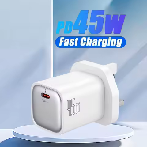 PD 45W GaN USB Charger For Phone Super Fast Charging UK plug Type C Charger