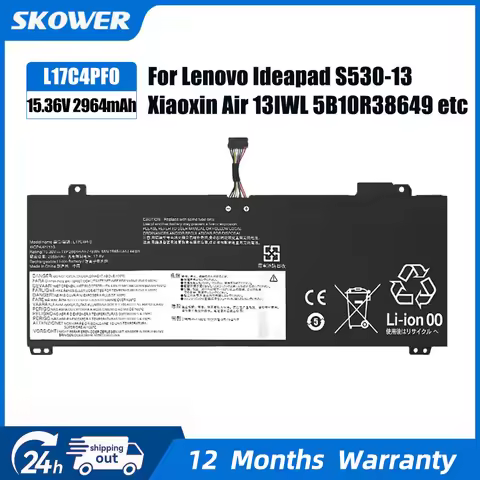 SKOWER 45Wh L17C4PF0 L17M4PF0 Laptop Battery for Lenovo Ideapad S530-13IW/IML Xiaoxin Air 13 Noteboo