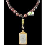 Thai Amulet Accessories Red Tiger Eyes Stone Necklace