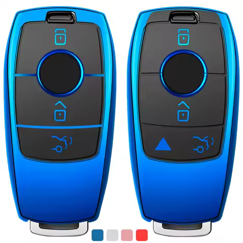 Lcyam 3/4 Button Key Fob TPU Cover Case Fits for 2019 2020 Mercedes-Benz A220 E63S AMG E-Class GLE 3