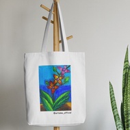 Totebag Kanvas Lukisan Flower / Tas serbaguna / Eco Friendly Bag