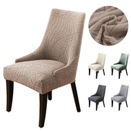 ๑Elastic Sloping Dining Room Chair Covers Jacquard Accent Armchair Cover Solid Color Single Seat ⚕☢