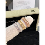 【Best quality】Vca 18k gold diamond ring women classic style look ring small design light luxury gift