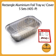 Aluminium Foil Tray With Cover M Size 5 Sets [405-P] | Bekas Aluminium Foil Dengan Penutup Saiz M 5 