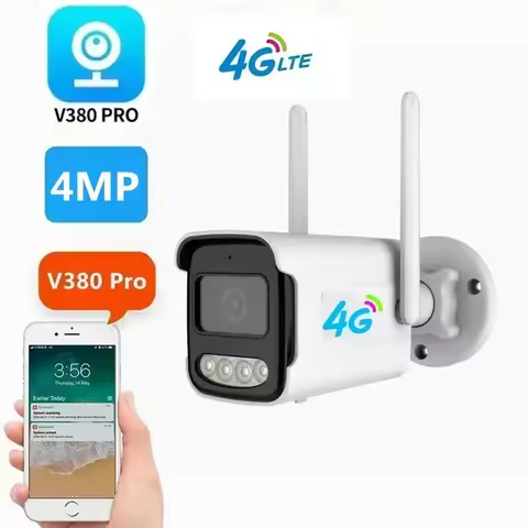 V380 PRO 4G Sim Card IP Camera 4MP Outdoor Security Surveillance Two Way Audio CCTV Camera