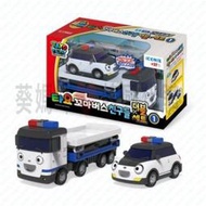可超取🇰🇷韓國境內版 小巴士 tayo 朋友們 迷你 緊急出動 雙重 警車 車輛運輸拖板車 套組 玩具遊