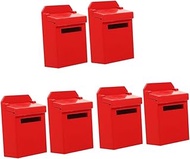 Ciieeo 6 Pcs Letterbox Model Red Mailbox Mini Mailbox Red Accessories Mailbox for Kids Mini House Decoration Small Mailbox Craft Wooden Ob11 Red Doll House Wood Mailbox Funny Garden Decor