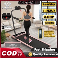 Treadmill elektrik 3.0HP lipat treadmill LED skrin besar dengan armrest tali manual lereng treadmill