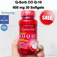 ุ60% Sale!!! EXP.12/25 โคคิวเท็น Q-SORB™ CoQ10 600 mg 30 or 60 Rapid Release Softgels - Puritans Pri