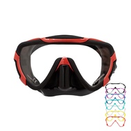 หน้ากากดำนํ้าแบบเลนส์เดี่ยว มุมมองกว้าง สีดำซิลิโคน กรอบเปลี่ยนสีได้ Mimic Scuba Diving Snorkelling 