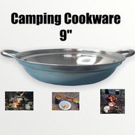 STAINLESS STEEL CAMPING WOK 9"