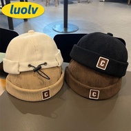 LUOLV Brimless Hat, C Letter Solid Color Kids Docker Cap,  Corduroy Warm Fabric Adjustable Design Hi