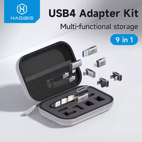 Hagibis Multi USB C Adapter Kit Short USB4 Fast Charging Cable Set Storage Box USB to Type-c Compati