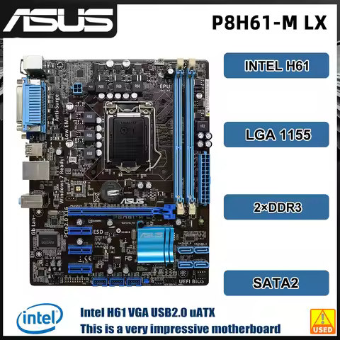 ASUS P8H61-M LX Motherbaord LGA 1155 support i3-2130 2120 2400 3245 2400 3770 cpu Micro ATX intel H6