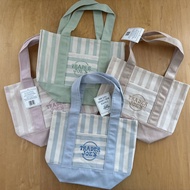 Trader Joes Handmade Mini Pastel Stripe Canvas Tote Bag Limited Edition