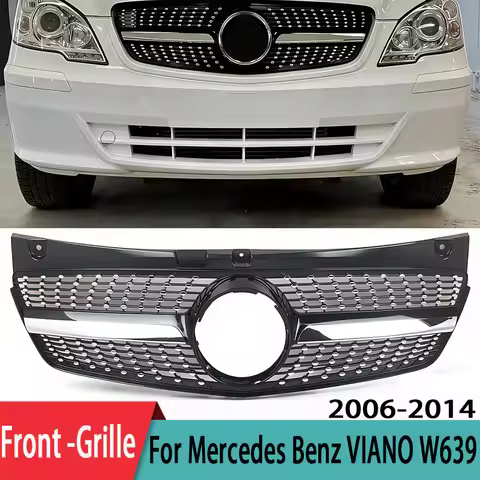 Mercedes Benz Viano W639 2006-2014 Diamond Front Grille,ABS Racing Style Upgrade Grill Accessories