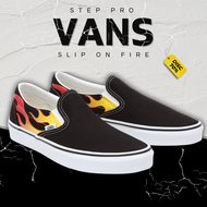 Vans Slip On Fire รองเท้าผ้าใบชาย รองเท้าผ้าใบหญิง แวนส์