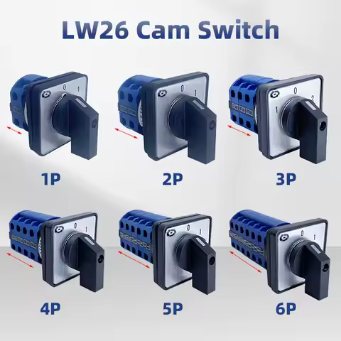 LW26-20A Two/Three Positions 1-6 Poles Cam Operated Rotary Switches Changeovers Silver Contact Selec