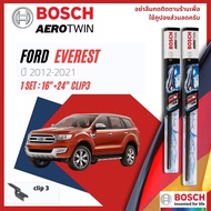BOSCH AEROTWIN PLUS Wiper Blades Front Pair 16+24 Fit 2-1 FORD EVEREST year 2012-2021 BOSCH Aerotwin