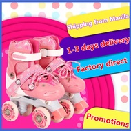 Roller Skates For Kids 4 Wheels Girls Roller Skates Shoes For 8 12 Years Old Outdoor Double Row Roll